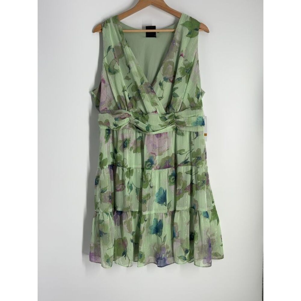 Maison Tara Sleeveless Tiered Mini Dress in Sage